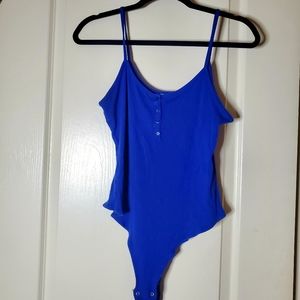 Garage deep blue ribbed body suit (Lg)
